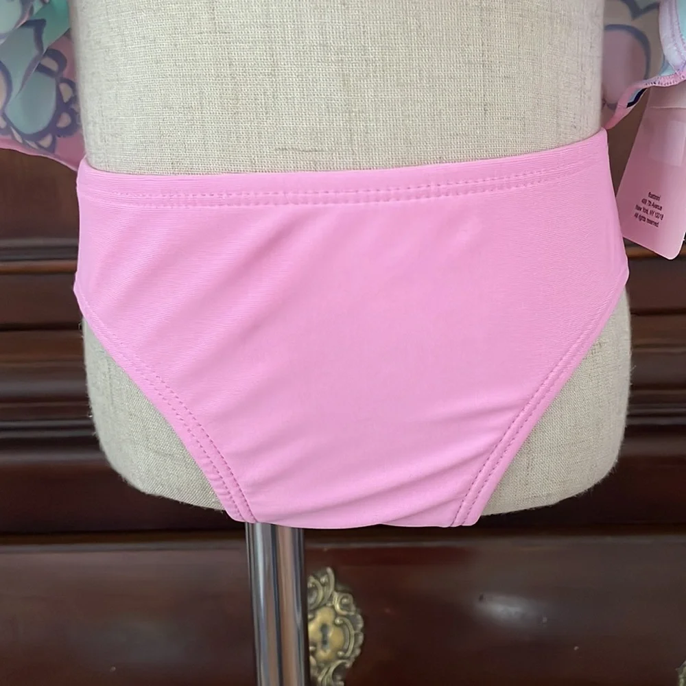 Floatimini Floral Swimsuit 2T NWT Pink Blue Ruffle Tankini UPF 50+